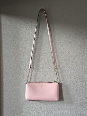 Kate Spade Soft Pink Crossbody Bag with Gold Chain Strap